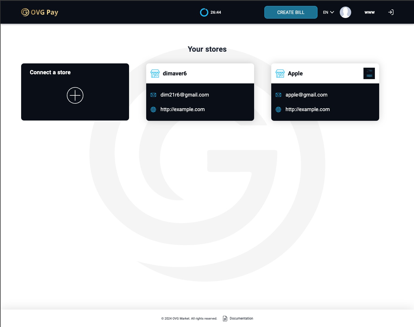 OVG Pay Merchant: Merchant stores